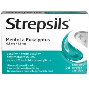 Strepsils Mentol a Eukalyptus, 24 pastiliek