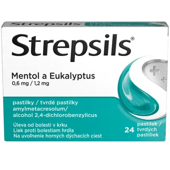 Strepsils Mentol a Eukalyptus, 24 pastiliek