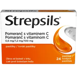 Strepsils Pomaranč s vitamínom C, 24 pastiliek