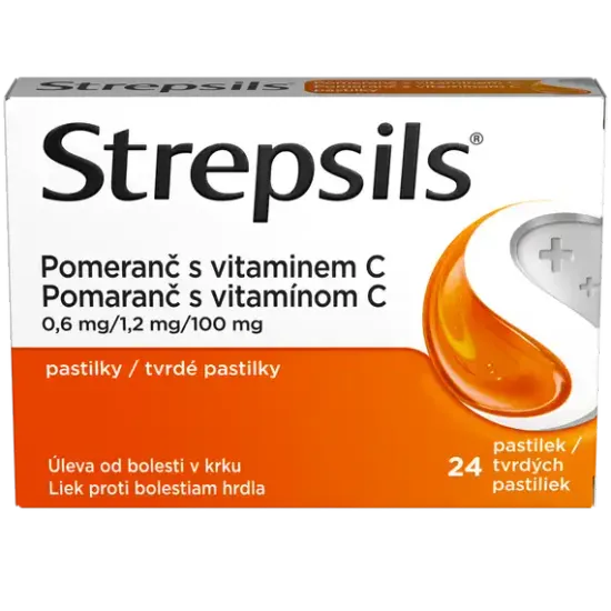 Strepsils Pomaranč s vitamínom C, 24 pastiliek