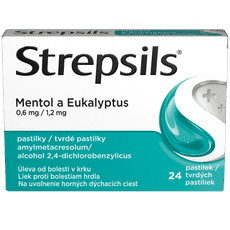 Strepsils Mentol a Eukalyptus, 24 pastiliek